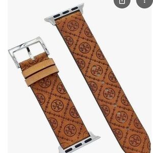 Tory Burch Brown Leather Watch with Geometric Pattern